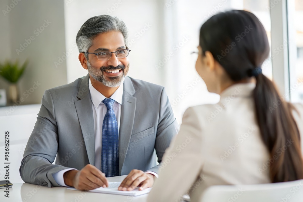 Indian Office Meeting Between Bank Manager and Client
Indian Office Meeting Between Bank Manager and Client