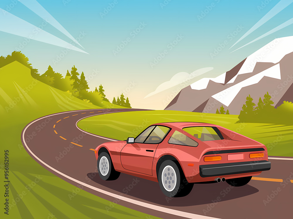 Naklejka premium illustration of a sports car 