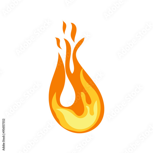Cartoon fire. Flame of infernal fireballs,orange and yellow campfire, hot wildfire and bonfire, burn power. Hellfire burning icons isolated vector . Fireplace or camping activity.