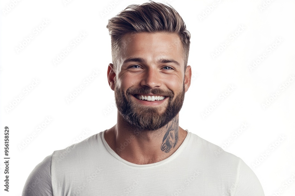 Obraz premium Smiling men isolated on the white background
