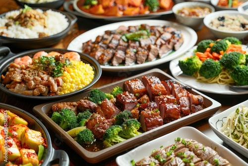 Table Full of Food with Variety of Dishes