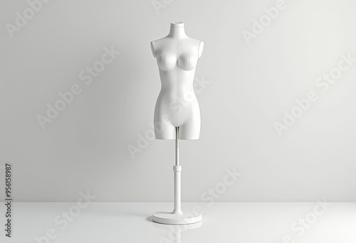 Female mannequin on light grey background. photo