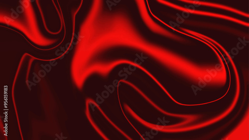  Red liquid against a black background. Red abstract background with liquify effect. Liquid and wave background.