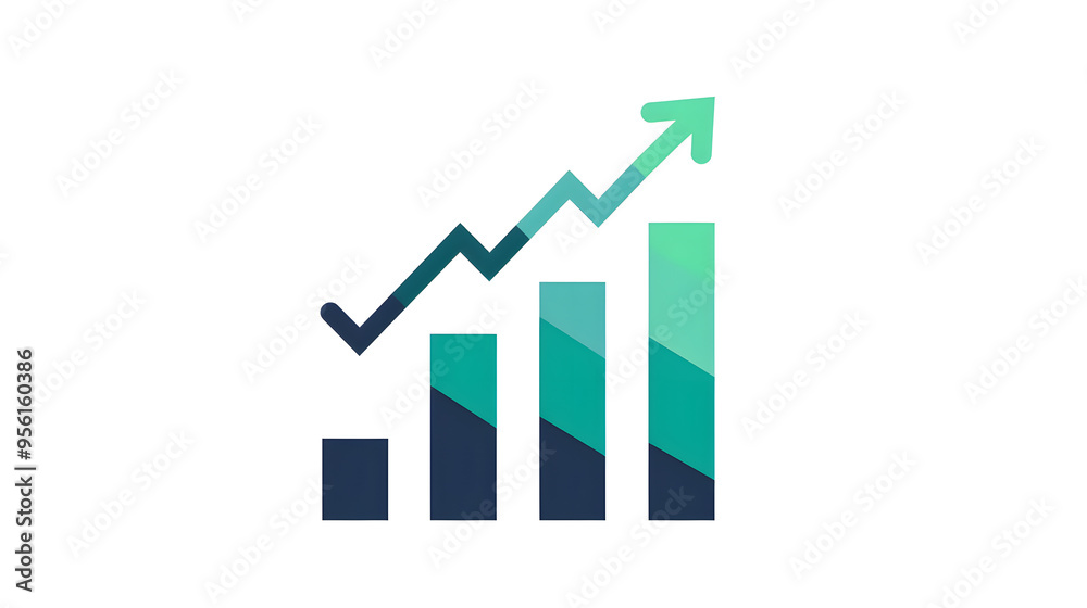 Minimalist Graph Icon Depicting a Steady Upward Trend with Bars and an Arrow Representing Growth and Progress in Data Visualization Minimalist Graph Icon Depicting a Steady Upward Trend with Bars and an Arrow Representing Growth and Progress in Data Visualization