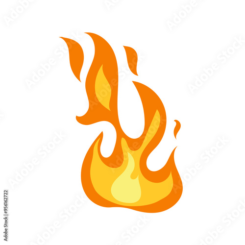 Cartoon fire. Flame of infernal fireballs,orange and yellow campfire, hot wildfire and bonfire, burn power. Hellfire burning icons isolated vector . Fireplace or camping activity.