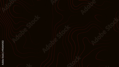Modern design with black background with topographic wavy. Abstract topographic waves texture banner background