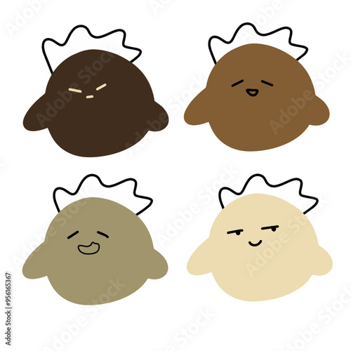 Cute Cartoon Chick Vector | Various Expressions | Minimalist Design | 4 Vectors