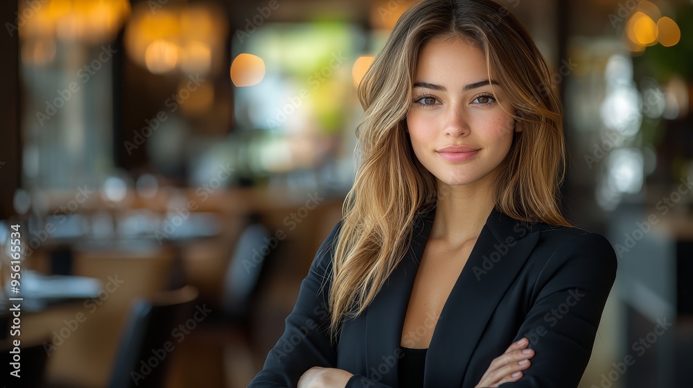 Confident Businesswoman Portrait in Restaurant