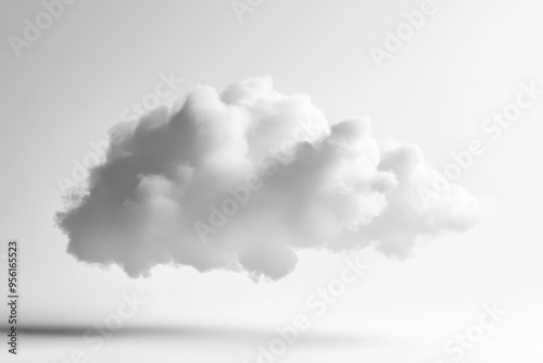 A solitary fluffy cloud floating against a minimalistic background.