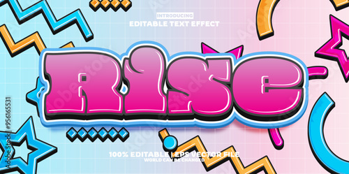 Rise super editable text effect in new modern trend style