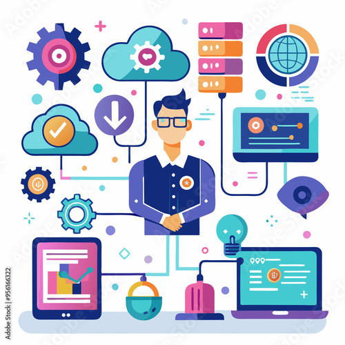 social network concept with network