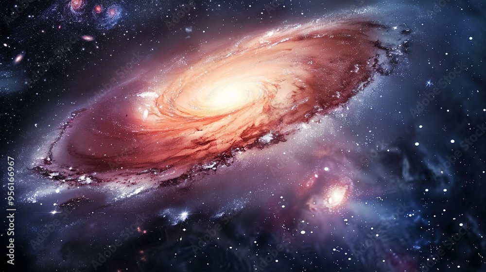 Obraz premium Big Bang colorful space galaxy fog cloud nebula. Universe science astronomy and stary night cosmos mockup background. Supernova concept wallpaper