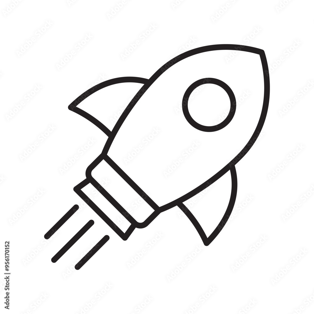 Rocket line icon. Rocket launch icon. Flying rocket icon. Rocket line icon. Rocket launch icon. Flying rocket icon.
