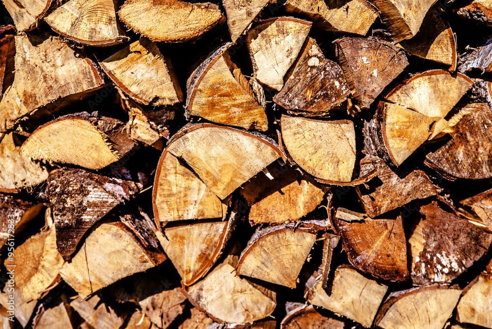 Background of chopped birch firewood Background of chopped birch firewood