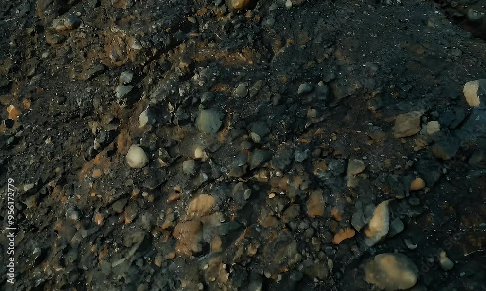 Close-Up of Pebbles and Rocks in Soil Close-Up of Pebbles and Rocks in Soil