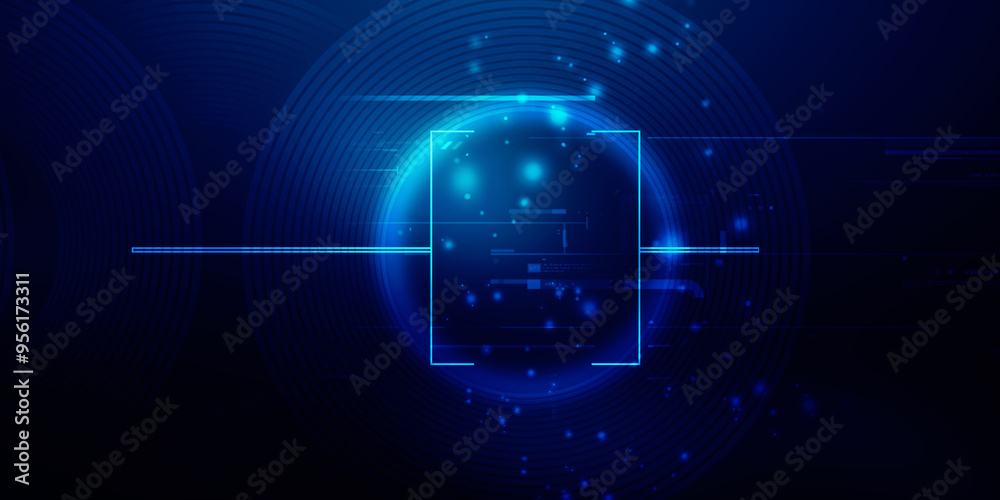 Fototapeta premium 2d illustration Abstract futuristic electronic circuit technology background