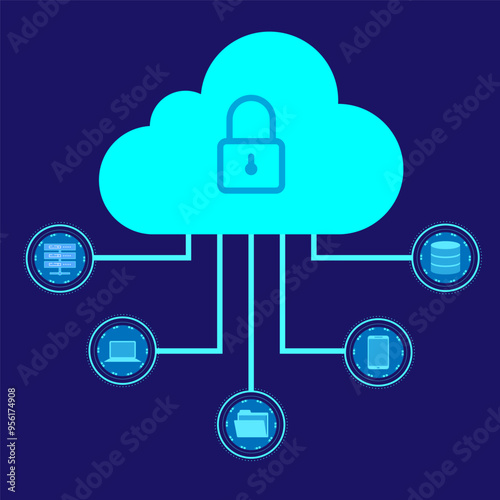 Cloud Computing icons. Cloud storage and Network Vector icon