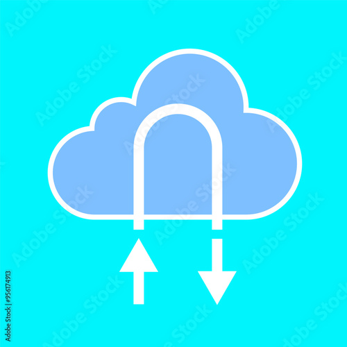 Cloud Computing icons. Cloud storage and Network Vector icon