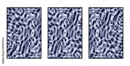 Set of 3 Abstract pattern. Illustration for printing on wall decorations. For use in graphics.