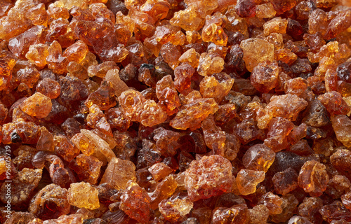 Bilde på lerret closeup acacia gum or gam arabic background texture