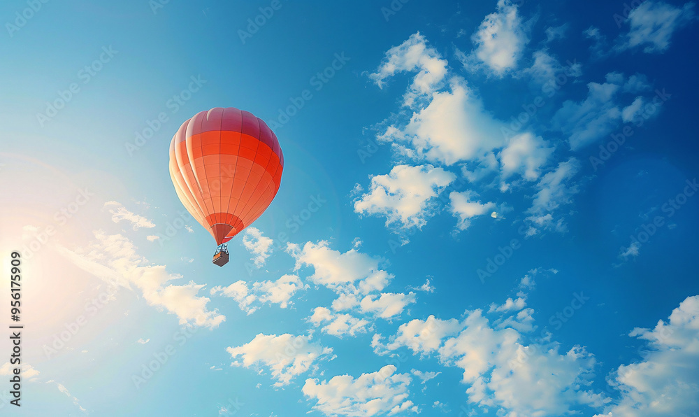 Fototapeta premium hot air balloon in flight-generative ai