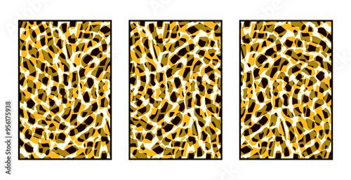 Set of 3 Abstract pattern. Illustration for printing on wall decorations. For use in graphics.