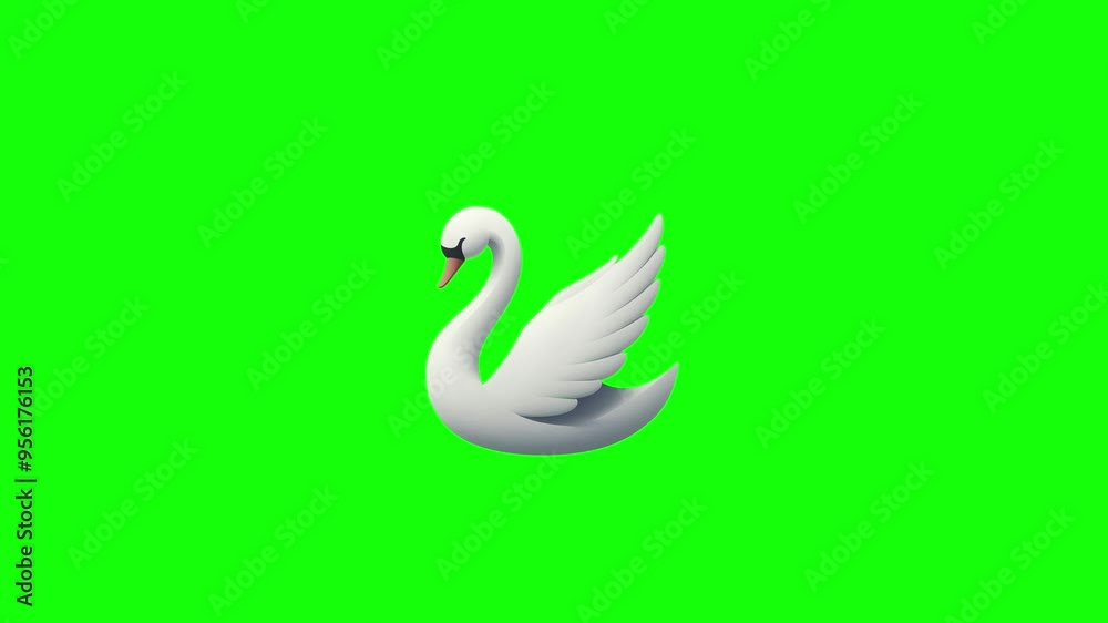Green Screen Popup of a Swan Green Screen Popup of a Swan