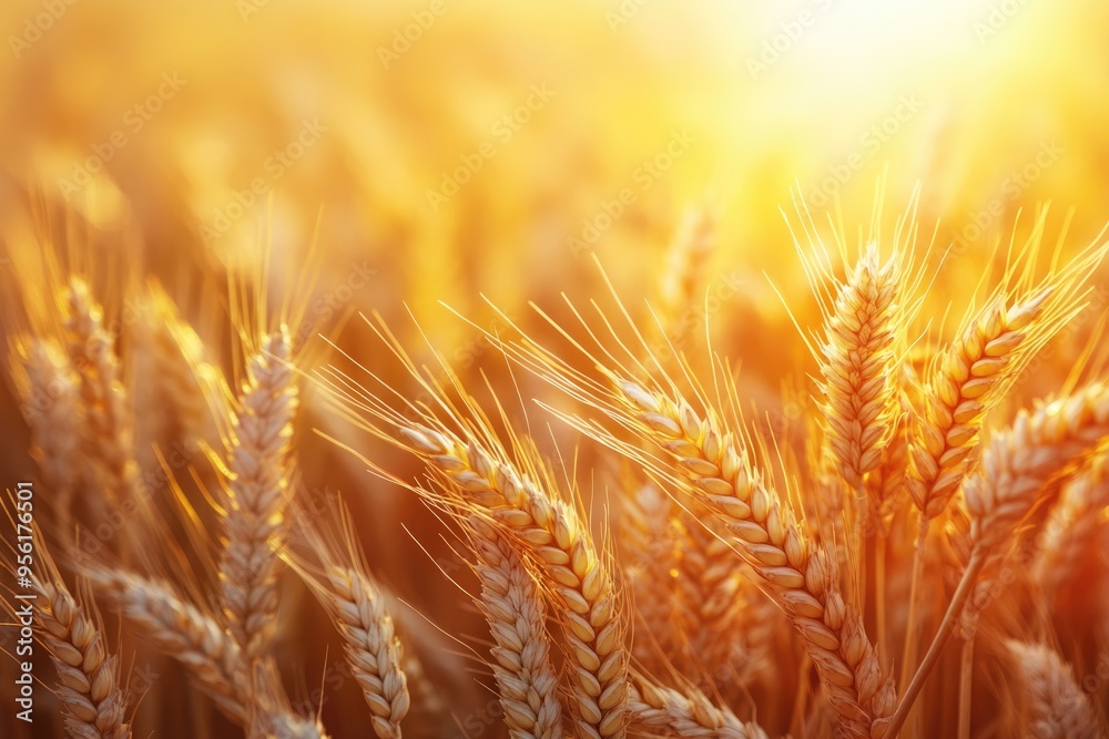 Close up of ripe wheat in summer field at sunset. Close up of ripe wheat in summer field at sunset.