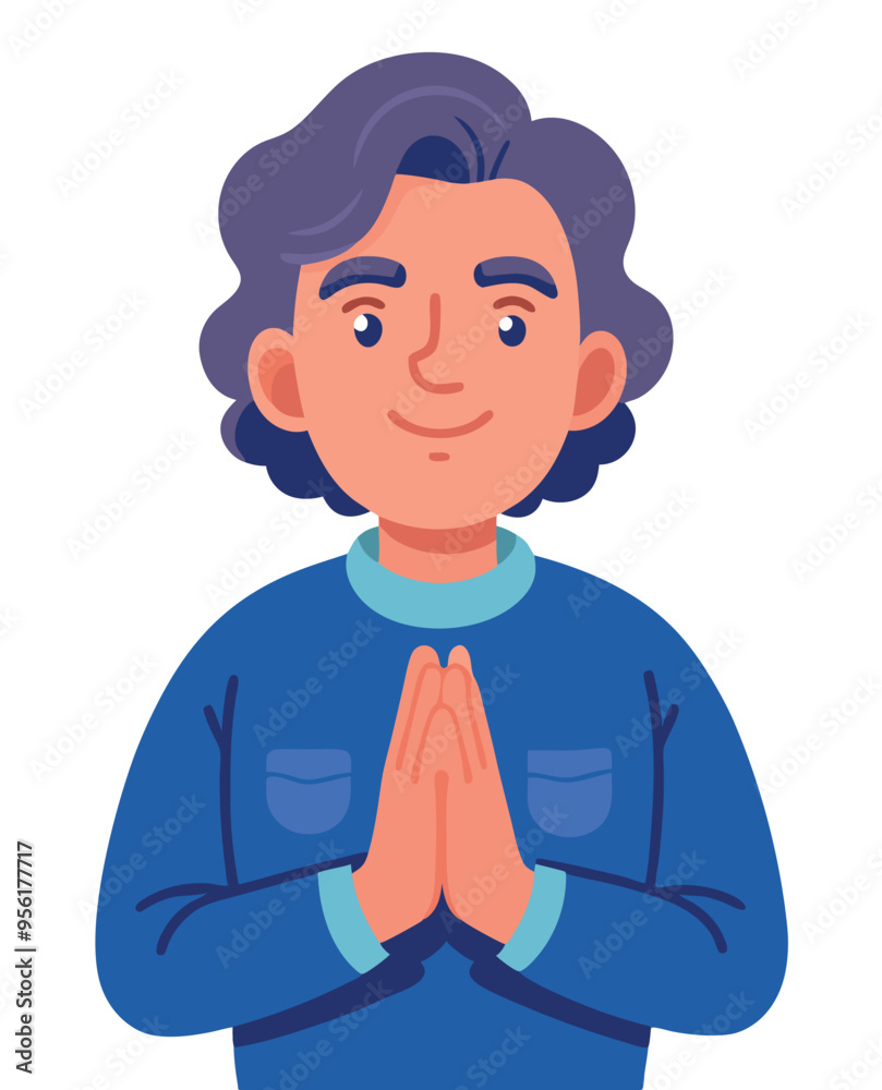 Senior worker man standing and clapping hands Senior worker man standing and clapping hands