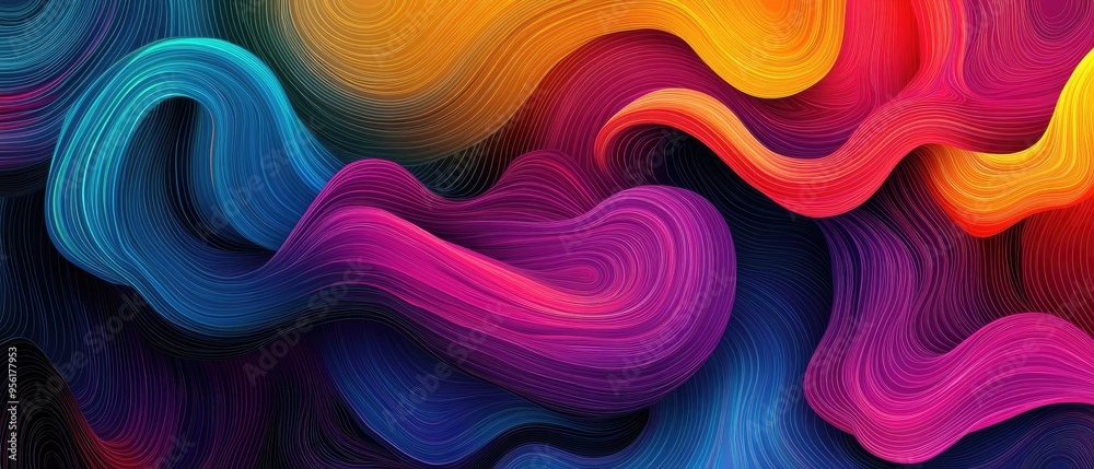 Colorful abstract line art illustration serving as a vibrant background material Colorful abstract line art illustration serving as a vibrant background material