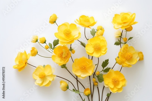 Yellow flowers isolated on a white background