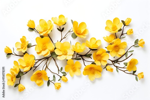 Fototapeta Naklejka Na Ścianę i Meble -  Beautiful yellow flowers isolated on a white background