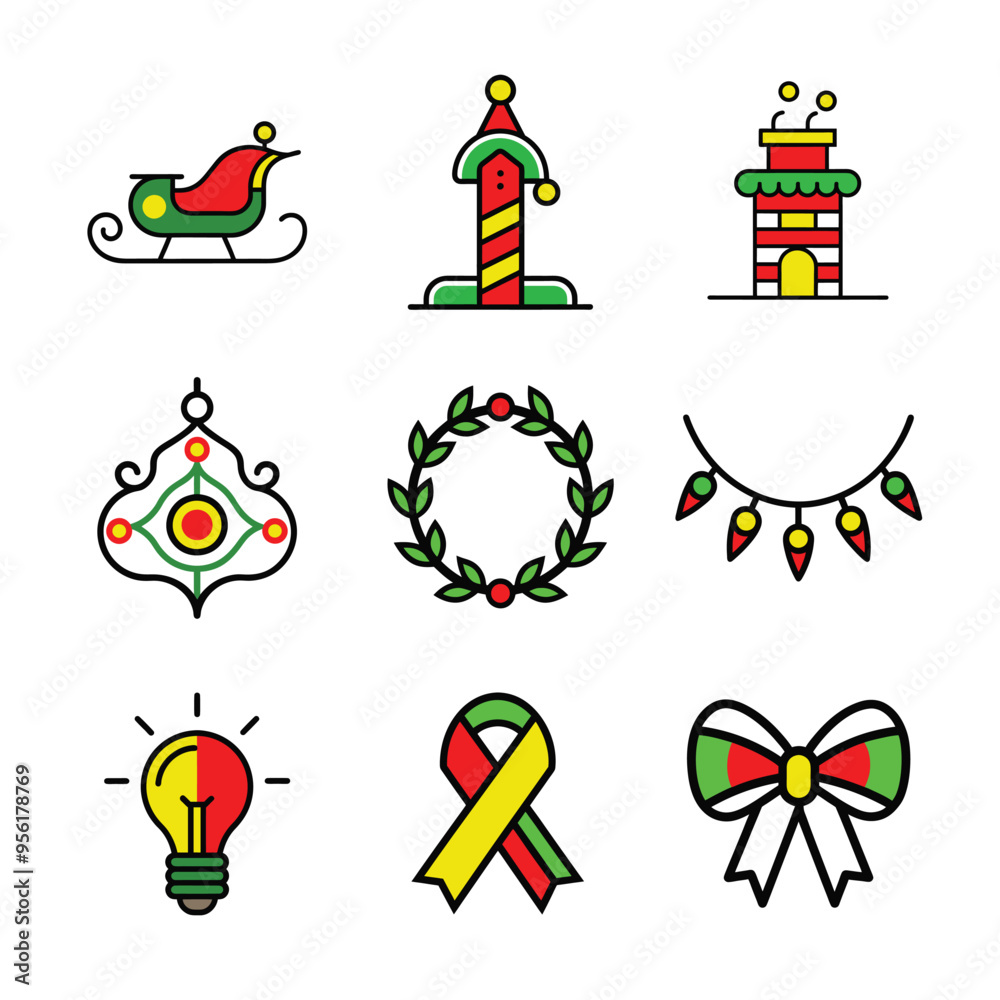 Fototapeta premium set of christmas icons