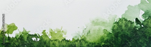 Wallpaper Mural White watercolor paper on green surface Torontodigital.ca