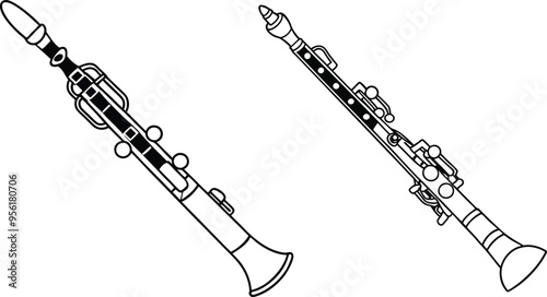 saxophone on white background