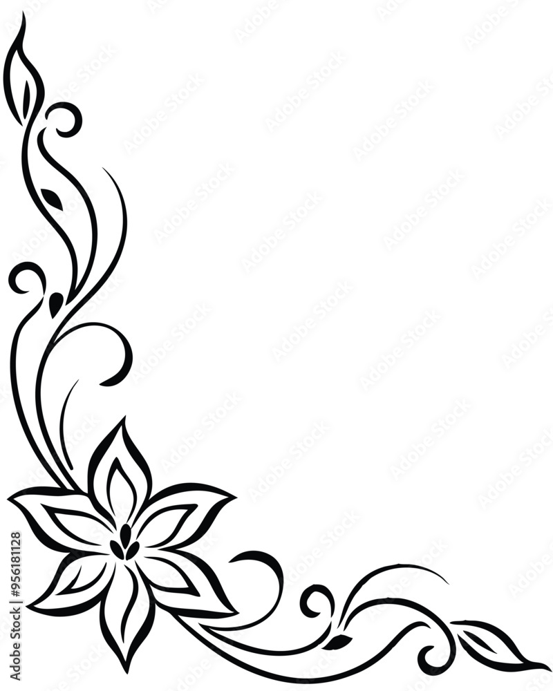 Corner Flower Border Line Art Outline Illustration, Simple and Elegant Floral Design, Isolated on White Background, Perfect for Invitations, Greeting Cards, and Decorative Projects in High-Resolution Corner Flower Border Line Art Outline Illustration, Simple and Elegant Floral Design, Isolated on White Background, Perfect for Invitations, Greeting Cards, and Decorative Projects in High-Resolution