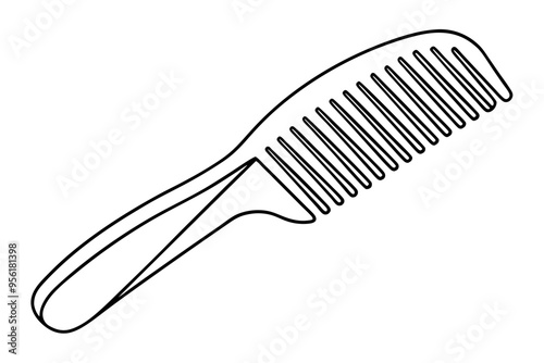 Hair comb line art 
