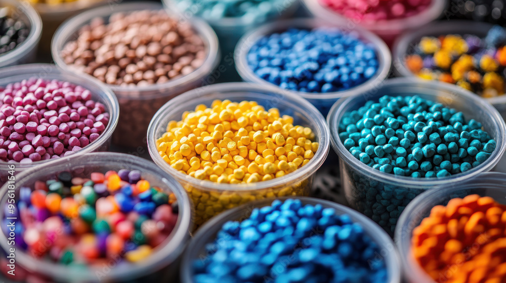 Colorful Plastic Pellets. Colorful Plastic Pellets.