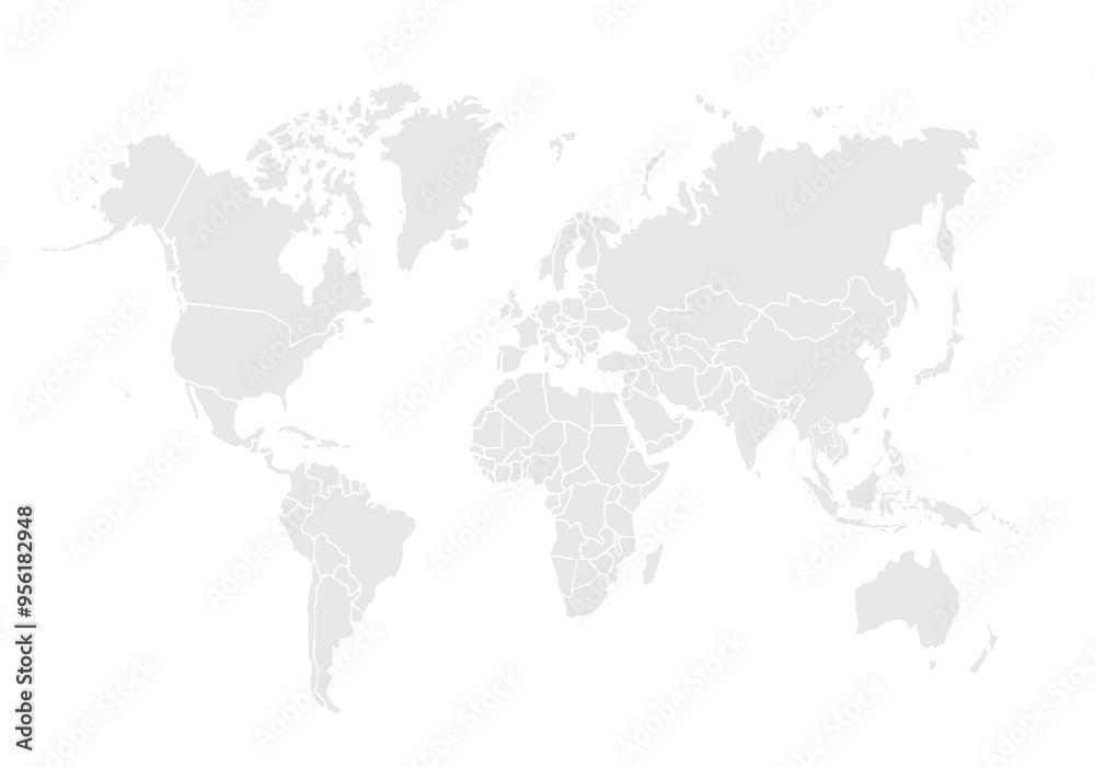 World map.United States, China, Russia, Germany, United Kingdom, Japan, France, India, Brazil, Canada, Italy. Grayscale,isolated on white background World map.United States, China, Russia, Germany, United Kingdom, Japan, France, India, Brazil, Canada, Italy. Grayscale,isolated on white background