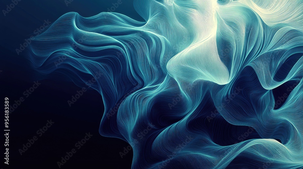 Line art illustration depicting a stunning curly light effect Line art illustration depicting a stunning curly light effect