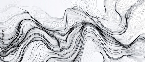 Abstract background lines in a line art illustration