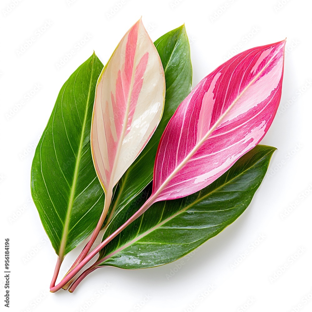 Obraz premium Pink and Green Leaves.