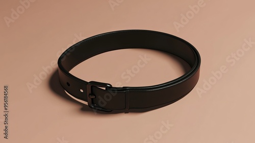 Blank 3D illustration of an adjustable dog collar belt mockup for branding and design.