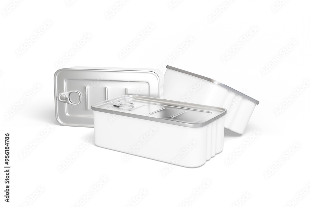 Tin can for food preservation such as sardines mackerel tuna Isolated with transparent shadow Tin can for food preservation such as sardines mackerel tuna Isolated with transparent shadow