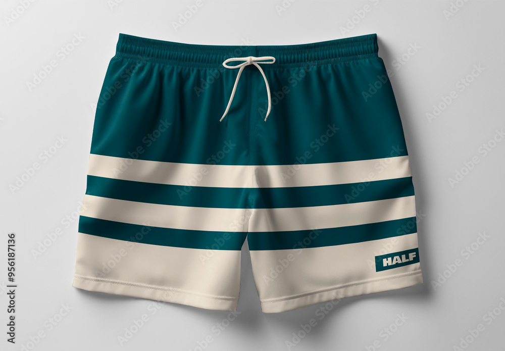 Apparel Men Swim Trunks Mockup With Generative AI Stock Template ...