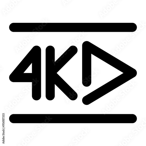4k, high, resolution, video, media, multimedia outline icon