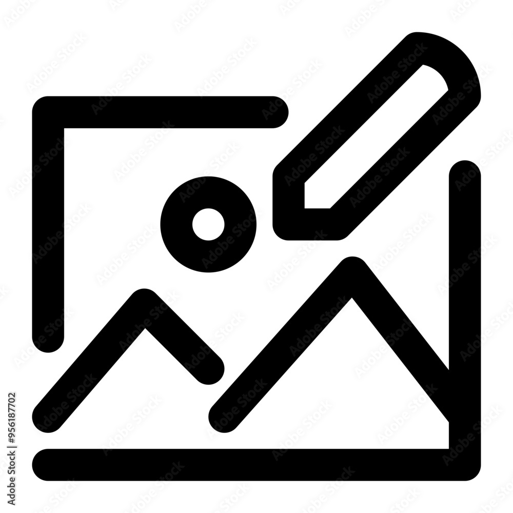 edit, picture, image, media, multimedia outline icon edit, picture, image, media, multimedia outline icon