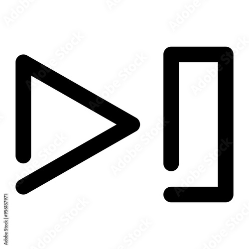 next, skip, control, player, media, multimedia outline icon