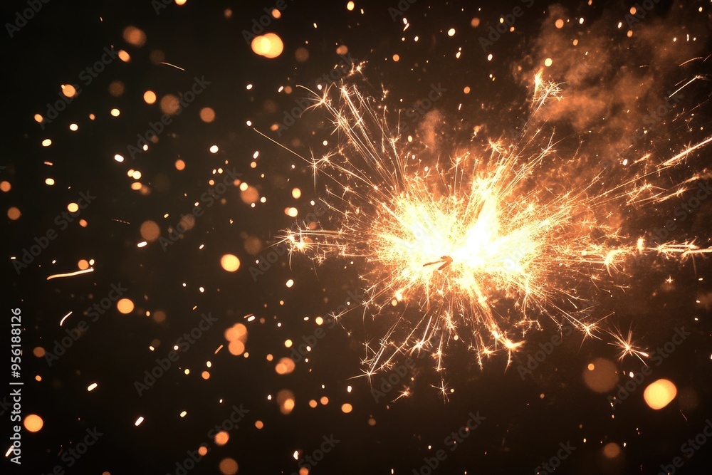 Fototapeta premium file of mixed of spashing fire work on black