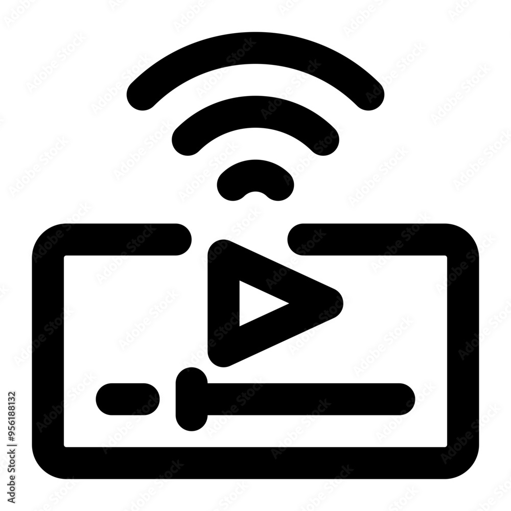 streaming, video, online, media, multimedia outline icon streaming, video, online, media, multimedia outline icon